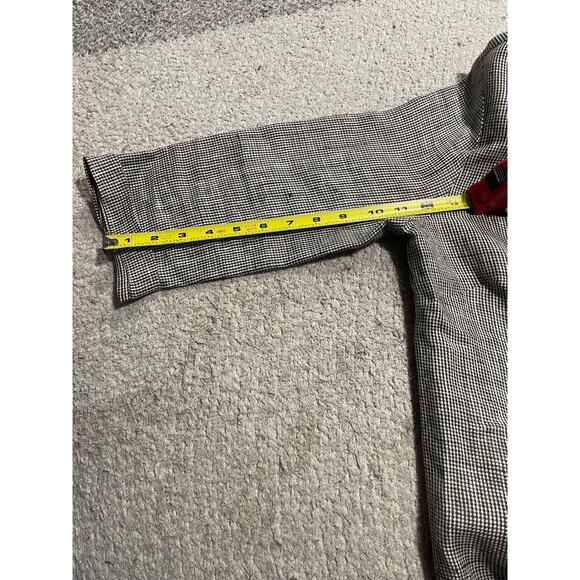 Connie Roberson Linen Plaid Button Up Shirt Womens Size XS USA Made White Brown - Picture 3 of 9